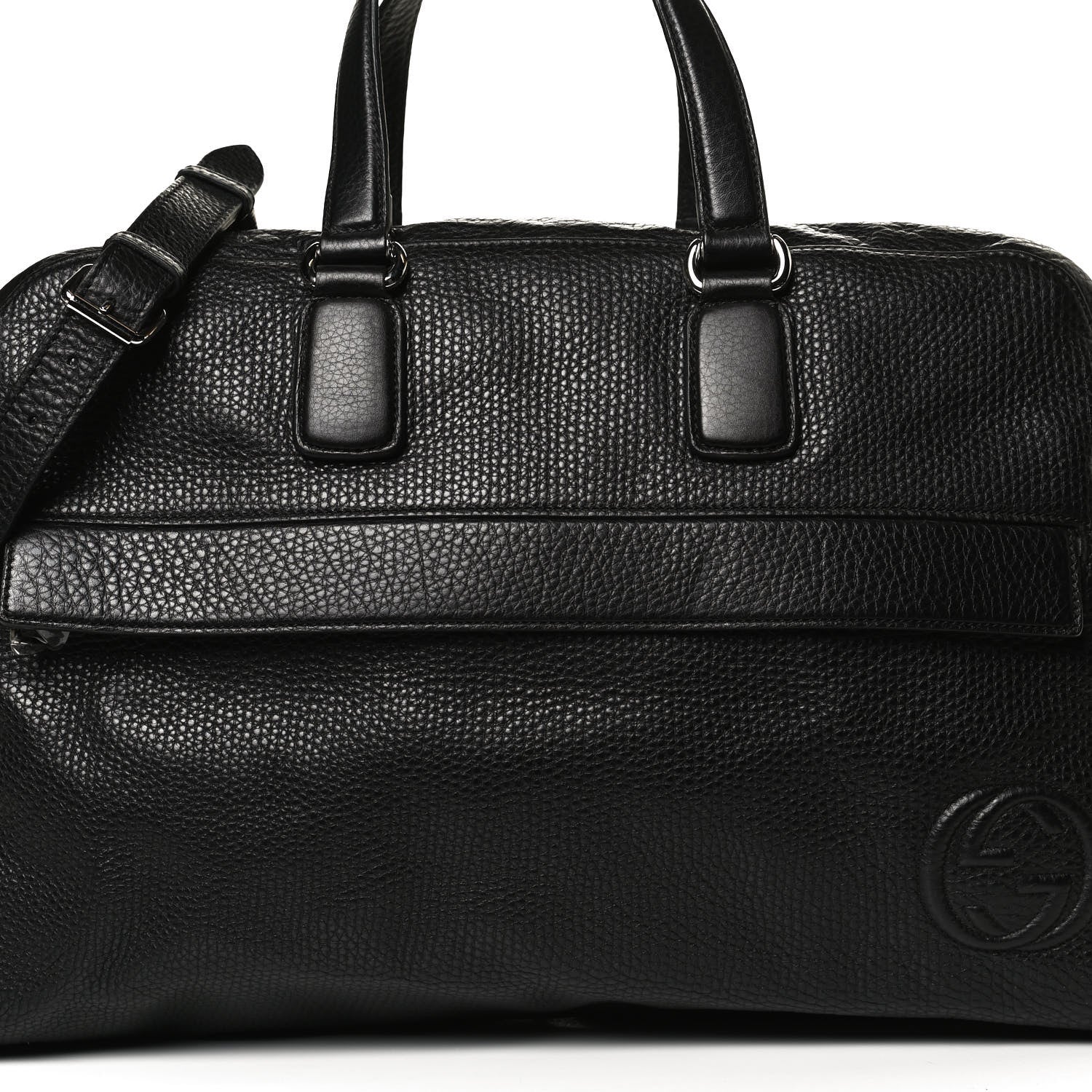 Gucci Pebbled Calfskin Soho Carry On Duffle Black 9 of 15