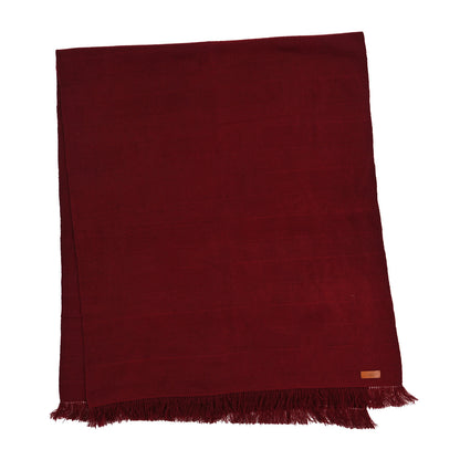 Hermes Cashmere Fringe Rayee H Stole Bourgogne 2 of 3