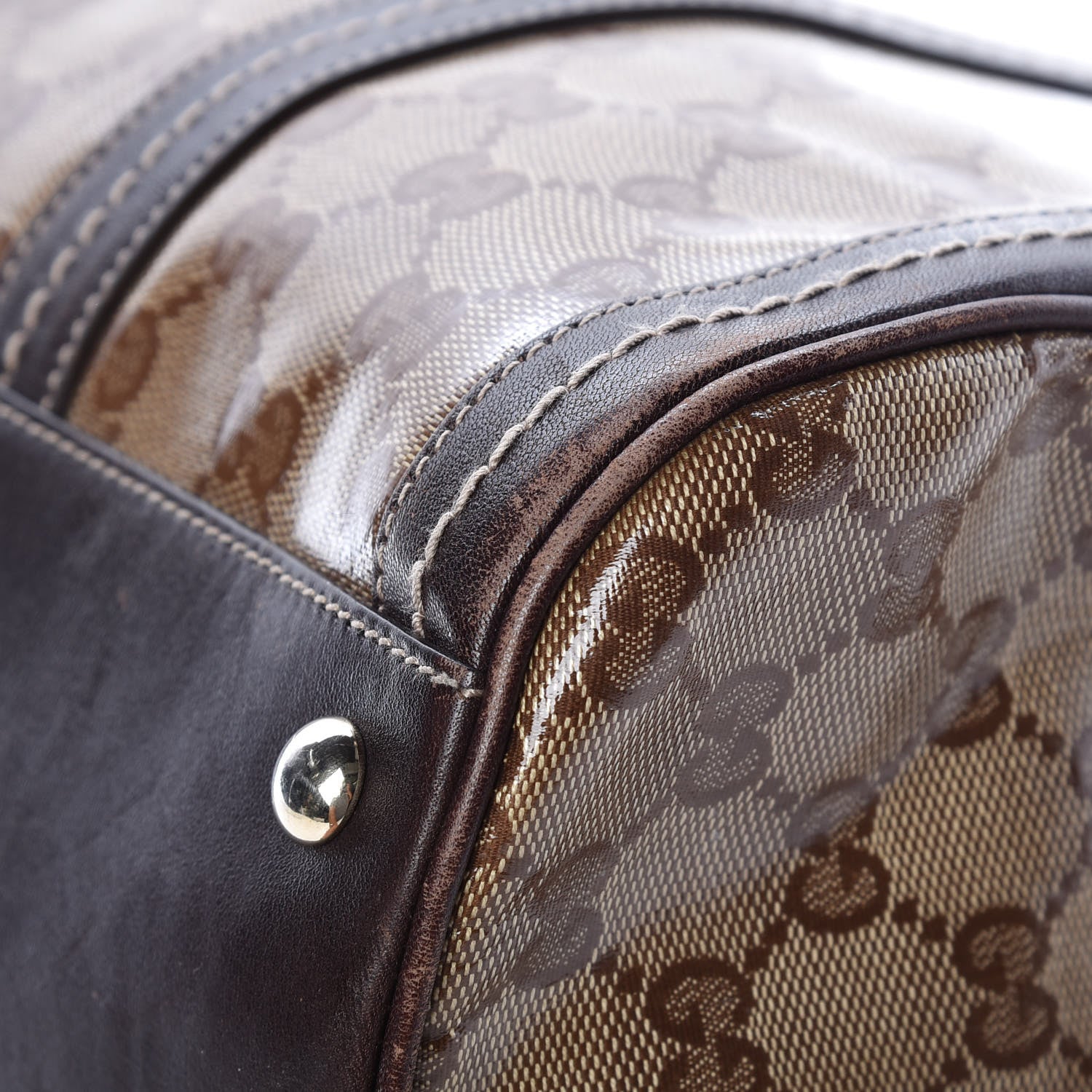 Gucci Crystal Monogram Large Duchessa Boston Dark Brown 11 of 13