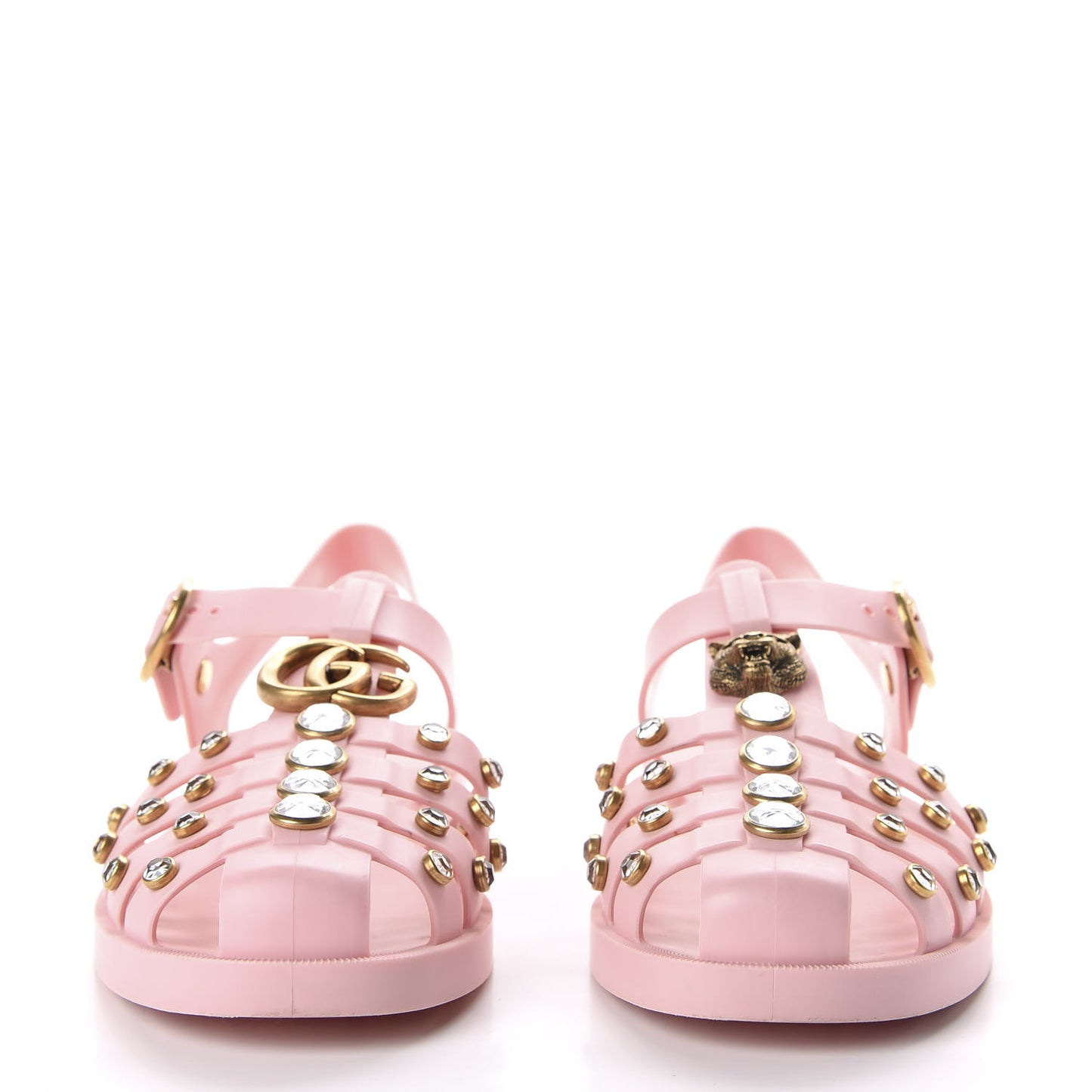 Rubber Crystal Womens Buckle Strap Sandal 37 Perfect Pink