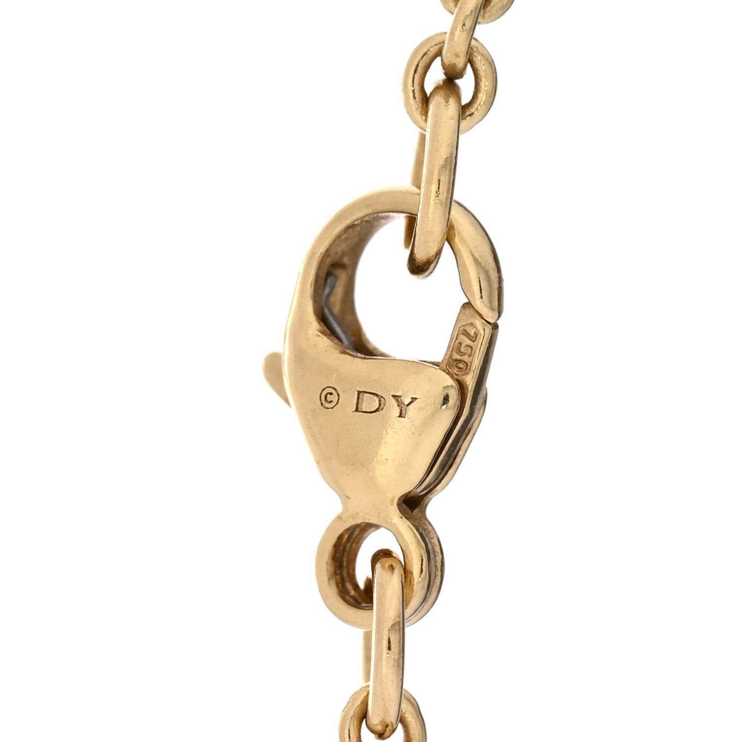 David Yurman 18K Yellow Gold Diamond Chrysoprase 8mm Chatelaine Bracelet 3 of 3