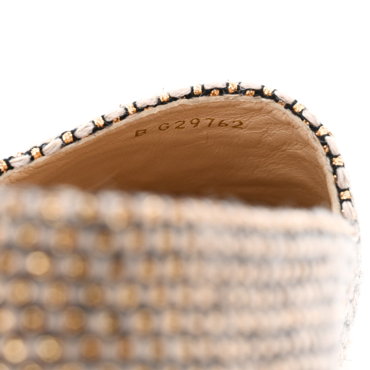 Chanel Metallic Tweed CC Espadrilles 38 Beige Black 9 of 10