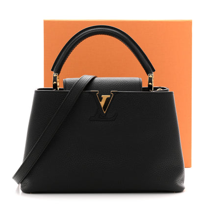 Louis Vuitton Taurillon Capucines MM Black Fuchsia 10 of 10