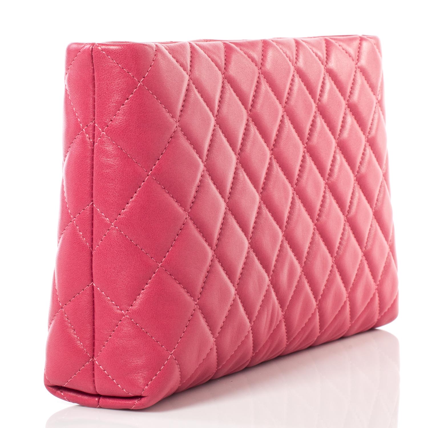 Chanel Lambskin Quilted Clutch Pink 3 of 10