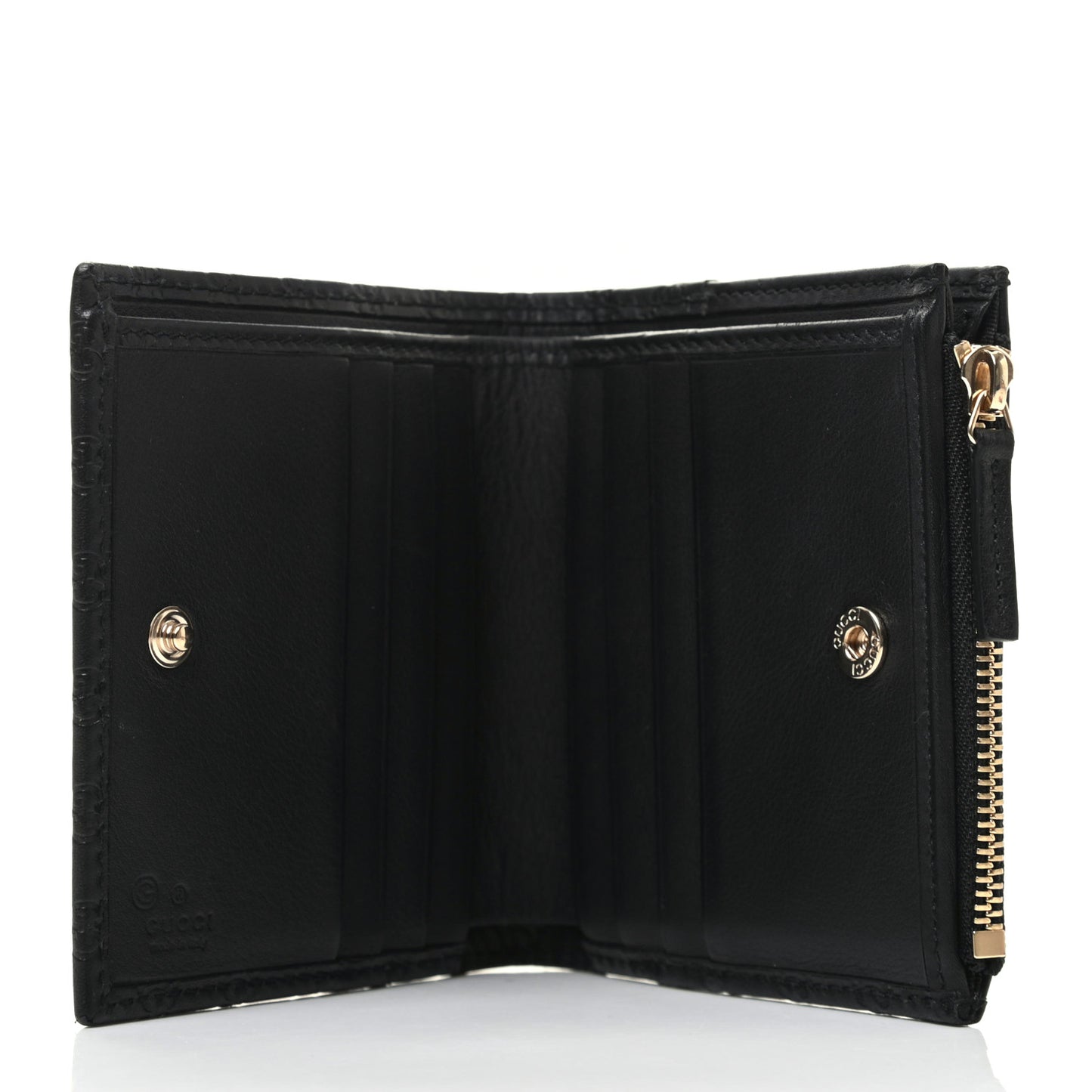 Microguccissima Snap Bi-Fold Wallet Black
