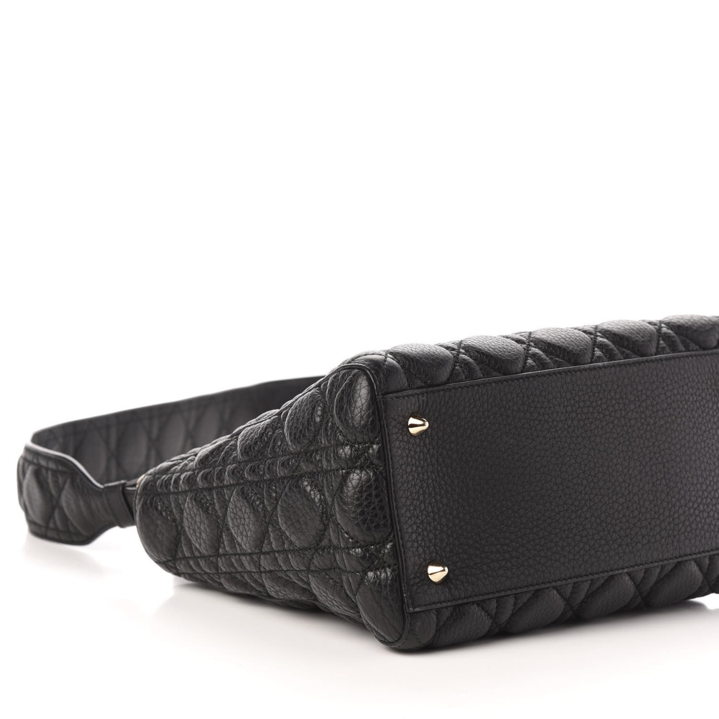 Grained Calfskin Cannage Medium Supple Lady Dior Black