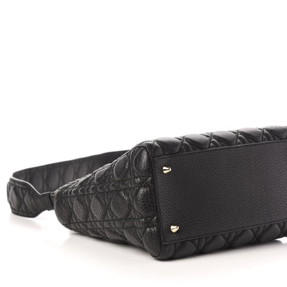 Christian Dior Grained Calfskin Cannage Medium Supple Lady Dior Black 10 of 14