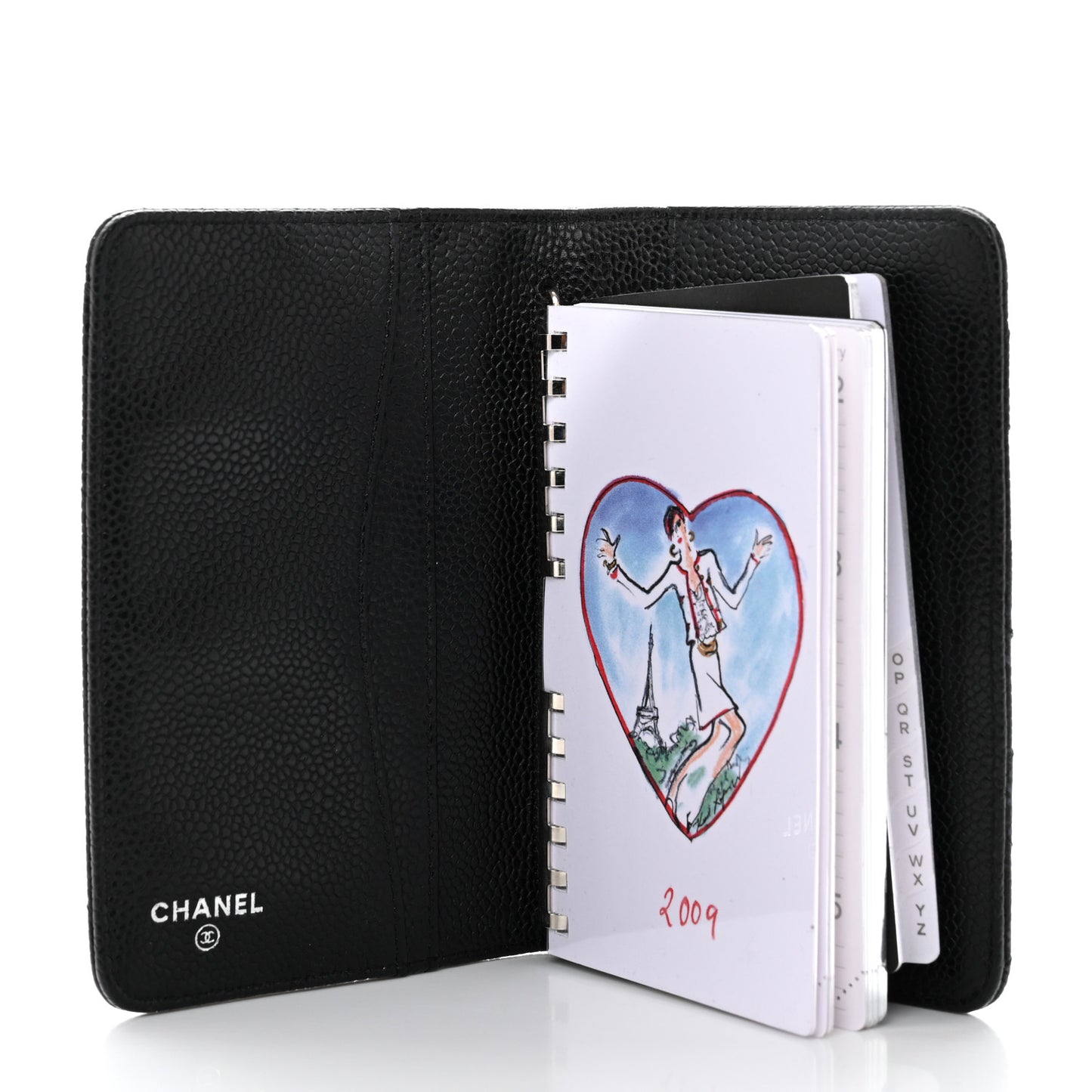 Caviar Quilted Agenda Cover Black