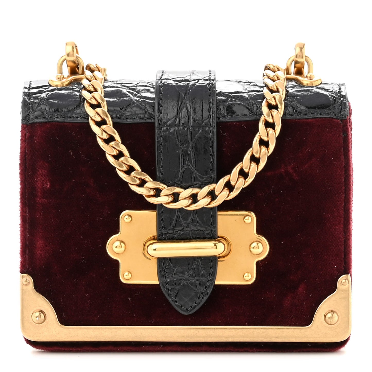 Velvet Crocodile Micro Cahier Bag Ribes Black