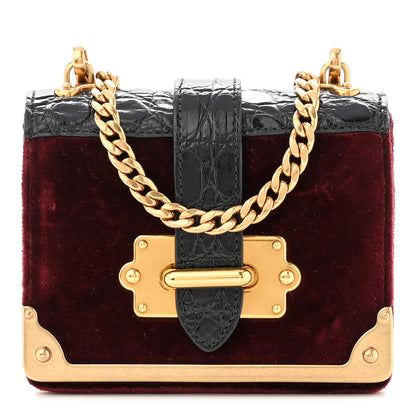 Prada Velvet Crocodile Micro Cahier Bag Ribes Black 1 of 12