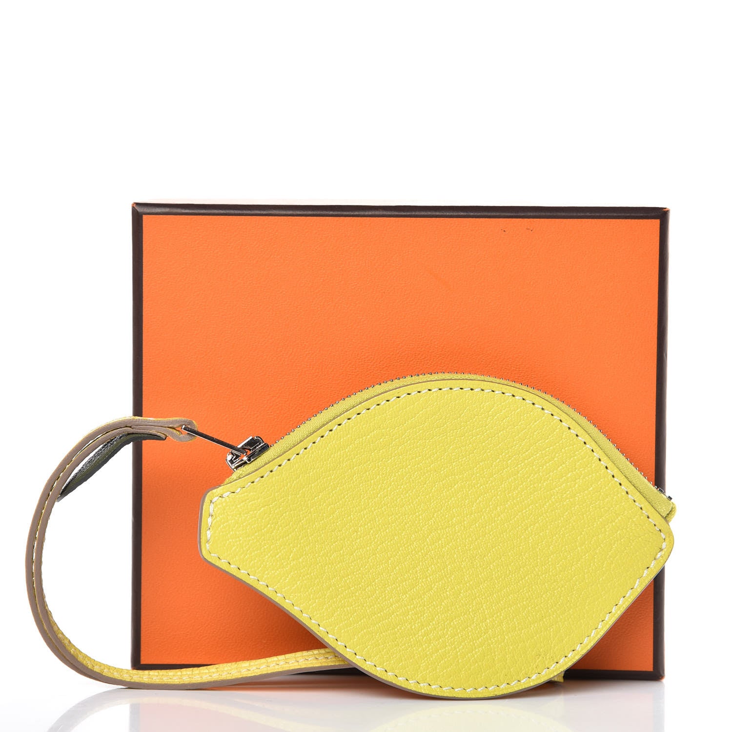Hermes Chevre Mysore Tutti Frutti Citron Coin Purse Charm Lime 8 of 8