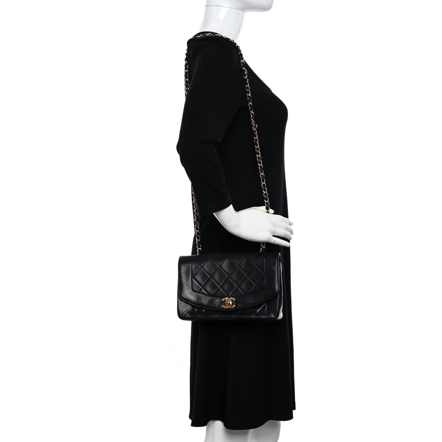 Lambskin Quilted Small Single Flap Black