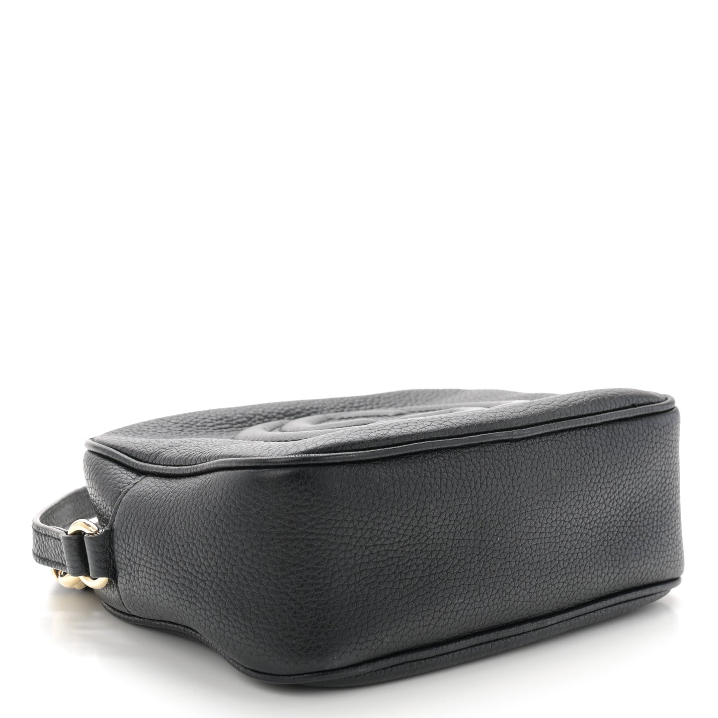 Pebbled Calfskin Small Soho Disco Bag Black