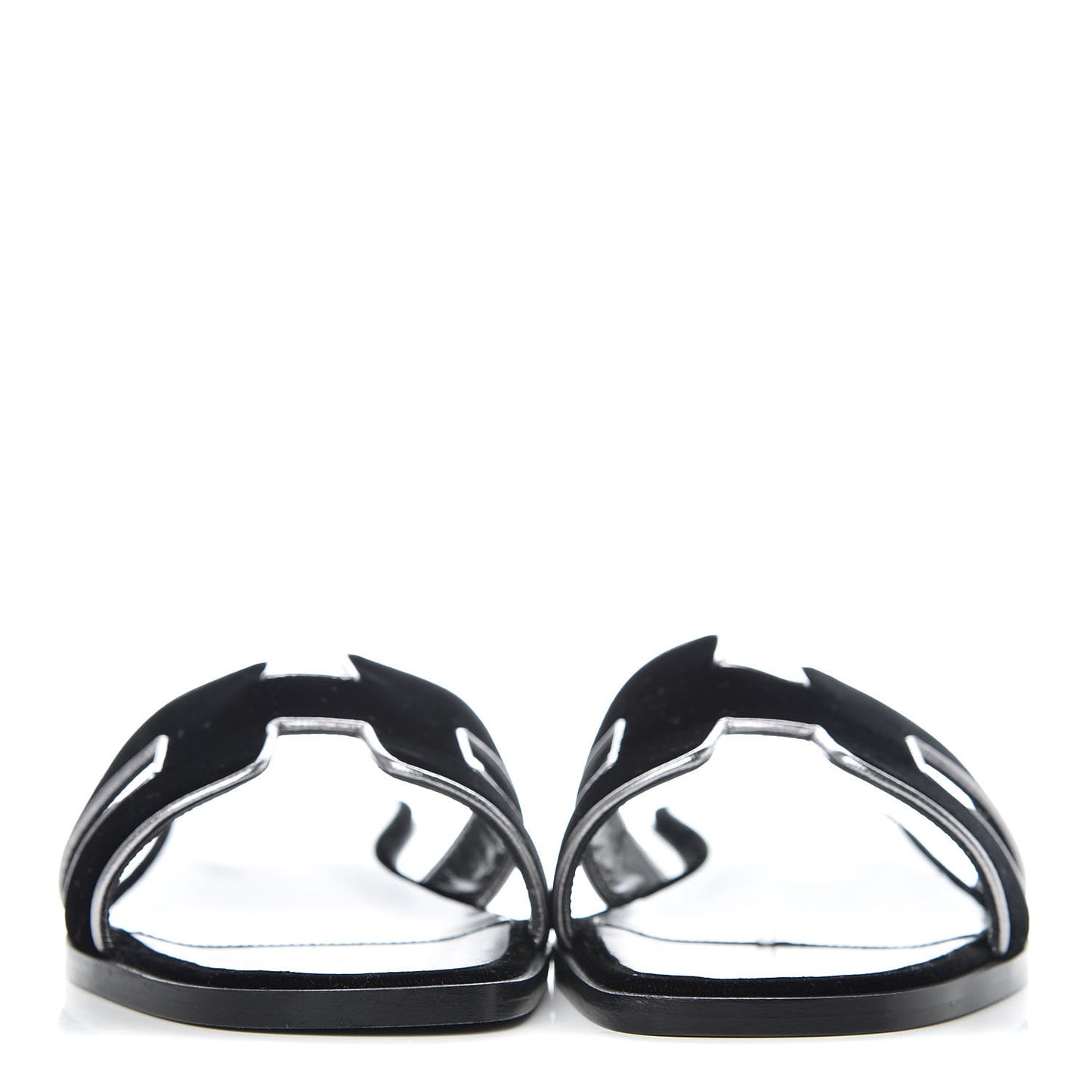 Velvet Nappa Oran Sandals 38 Black Argent Vieilli