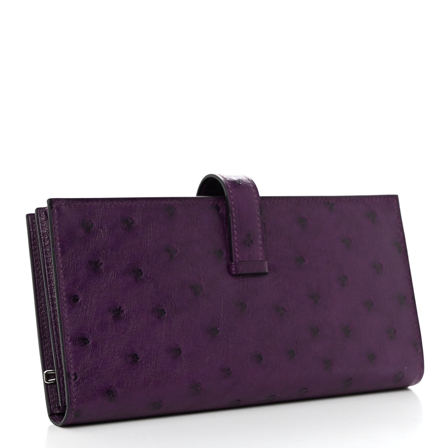 Hermes Ostrich Bearn Wallet Violine 3 of 8