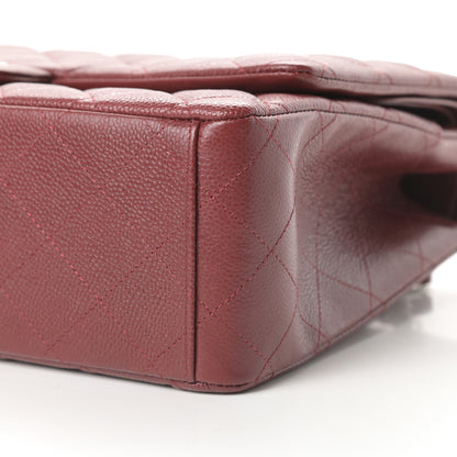 Chanel Caviar Quilted Maxi Double Flap Dark Red 10 of 11
