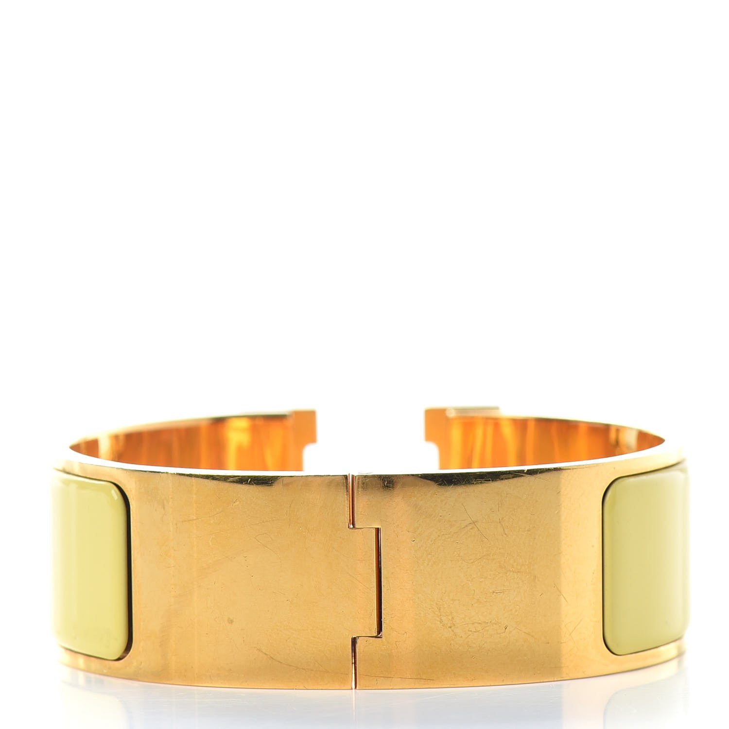 Hermes Enamel Wide Clic Clac H Bracelet PM Jaune D’Or 3 of 4