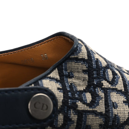 Christian Dior Canvas Oblique Diorquake 20mm Slingback Clogs 38 Deep Blue 8 of 9