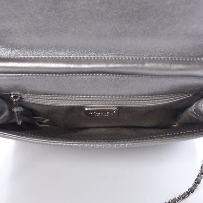 Chanel Metallic Lambskin Quilted Clutch With Chain Flap Silver 7 of 7