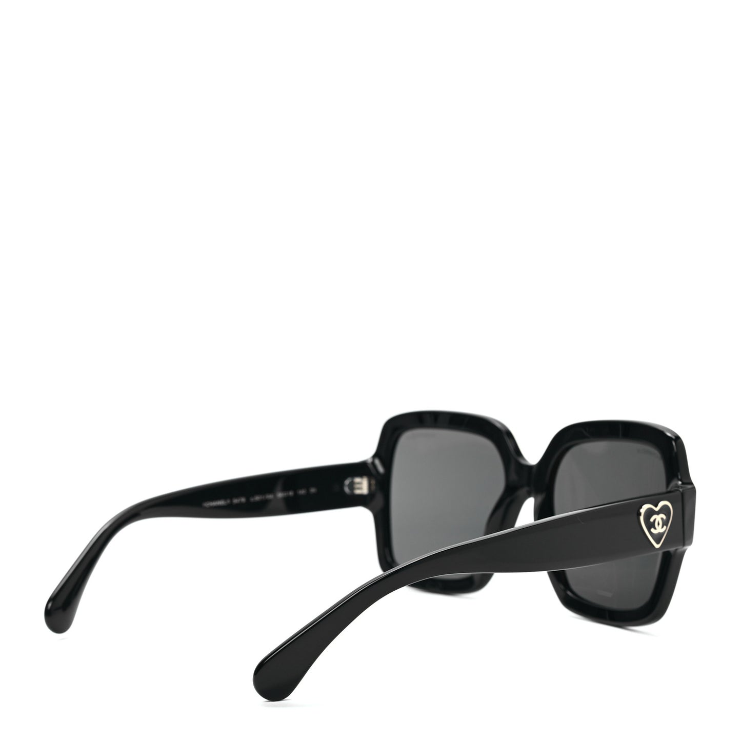 Acetate Square Heart Sunglasses 5479-A Black