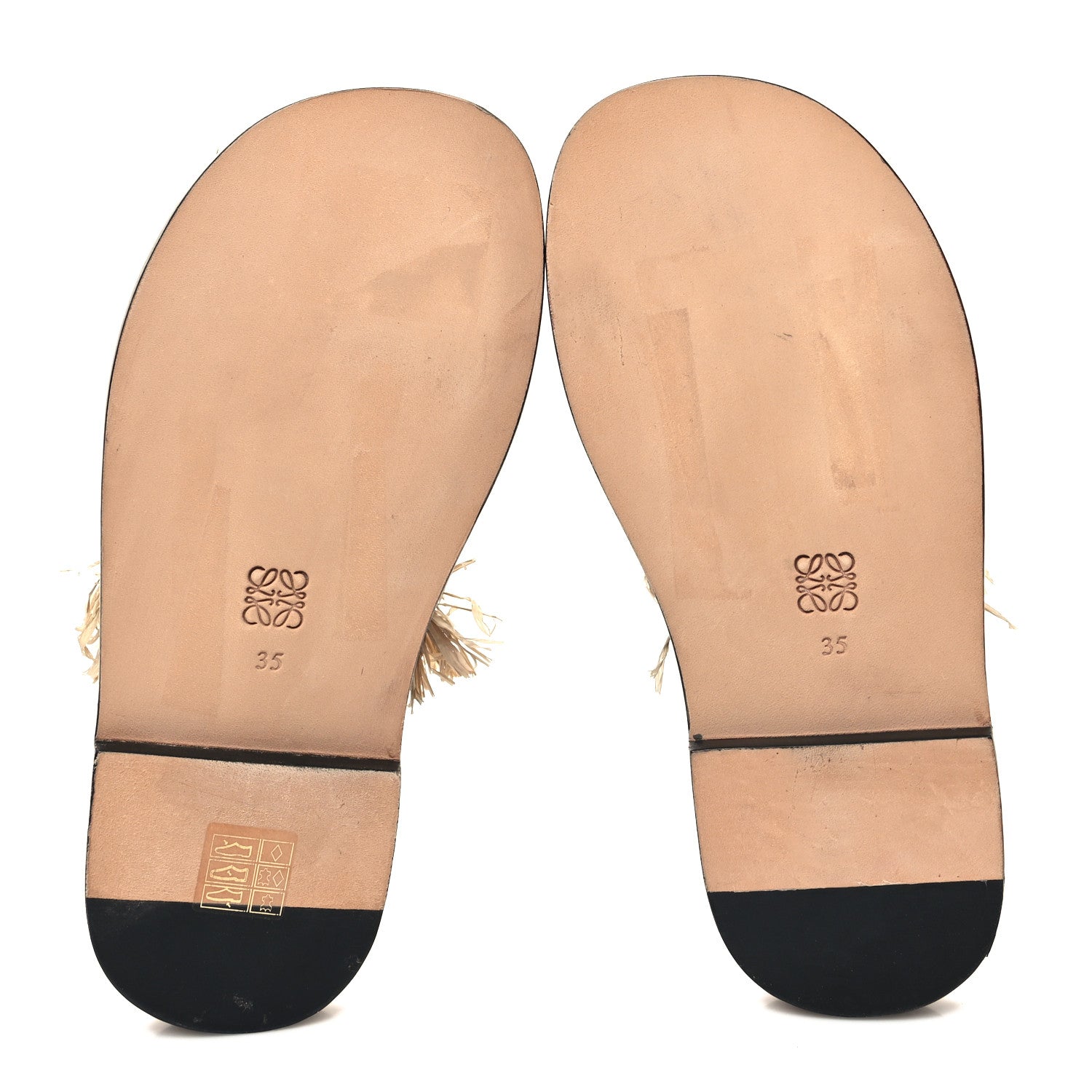 Loewe Raffia Fringe Mule Sandals 35 Beige 5 of 8