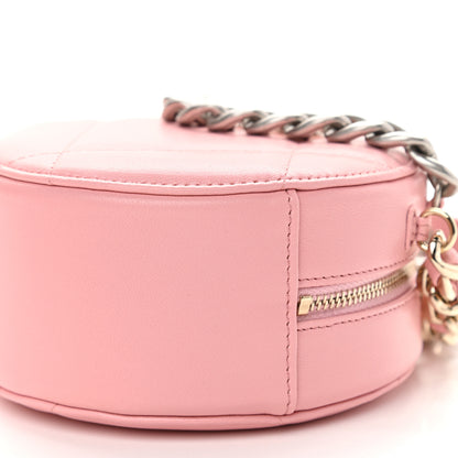 Chanel Lambskin Quilted Chanel 19 Round Clutch With Chain Pink 9 of 9
