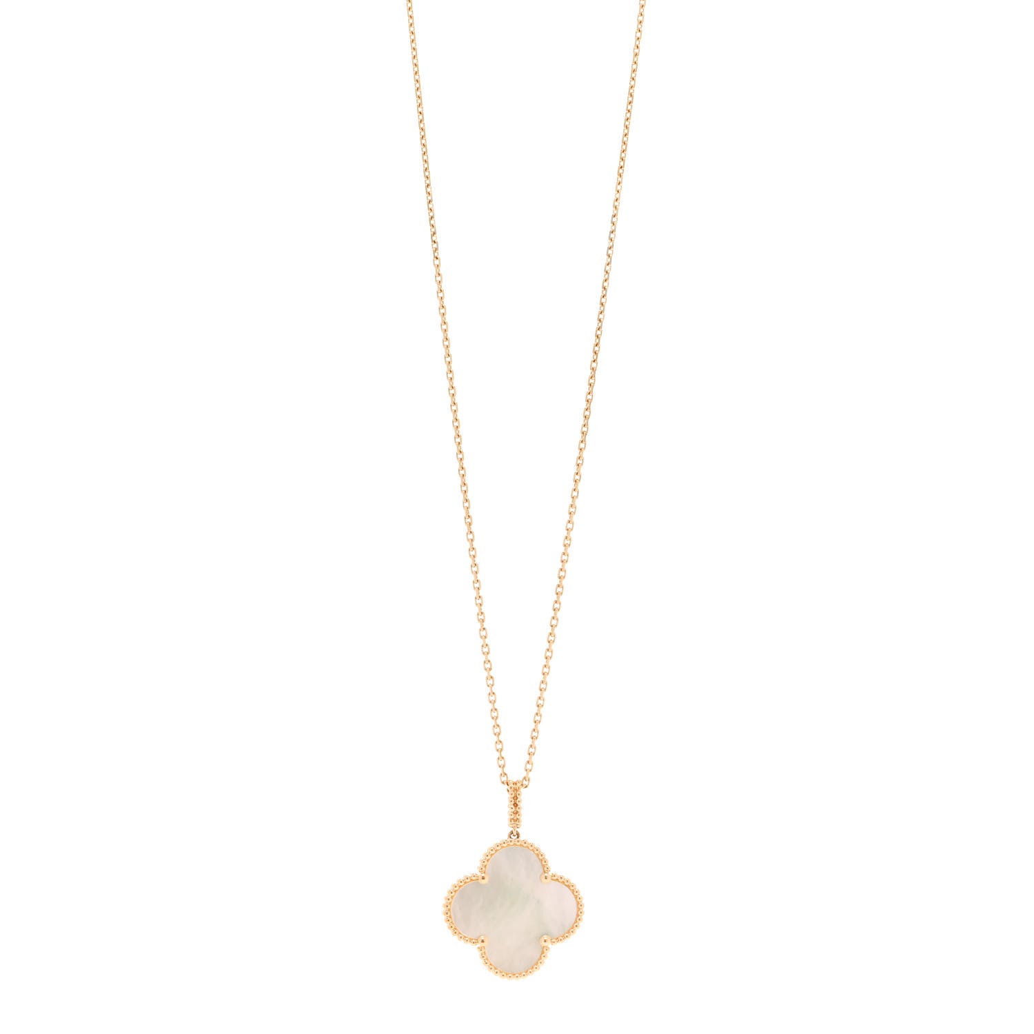 Van Cleef & Arpels 18K Yellow Gold Mother of Pearl Magic Alhambra Long Necklace 1 of 6