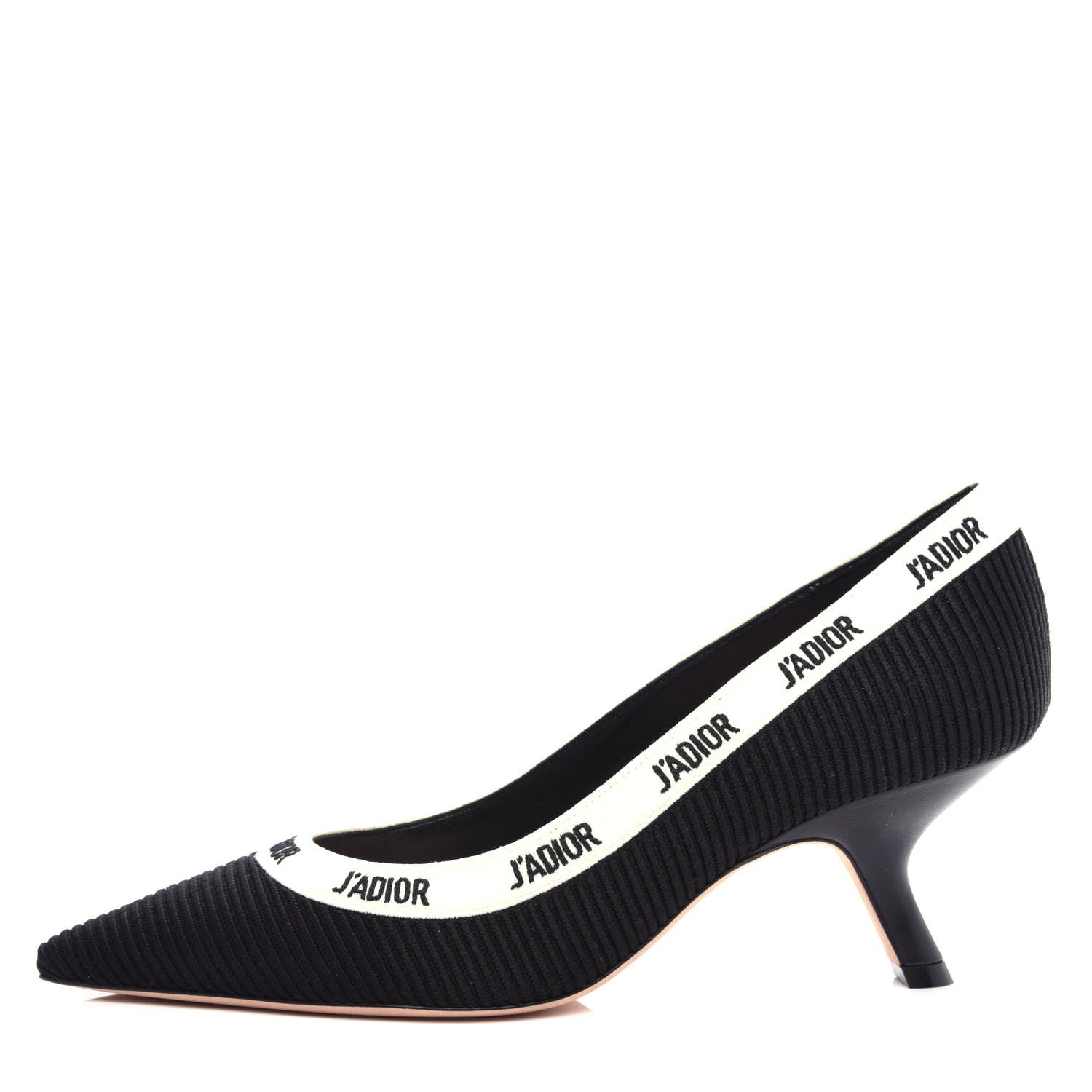Christian Dior Technical Canvas Ribbon Embroidered J'Adior 65mm Pumps 36.5 Black 1 of 11