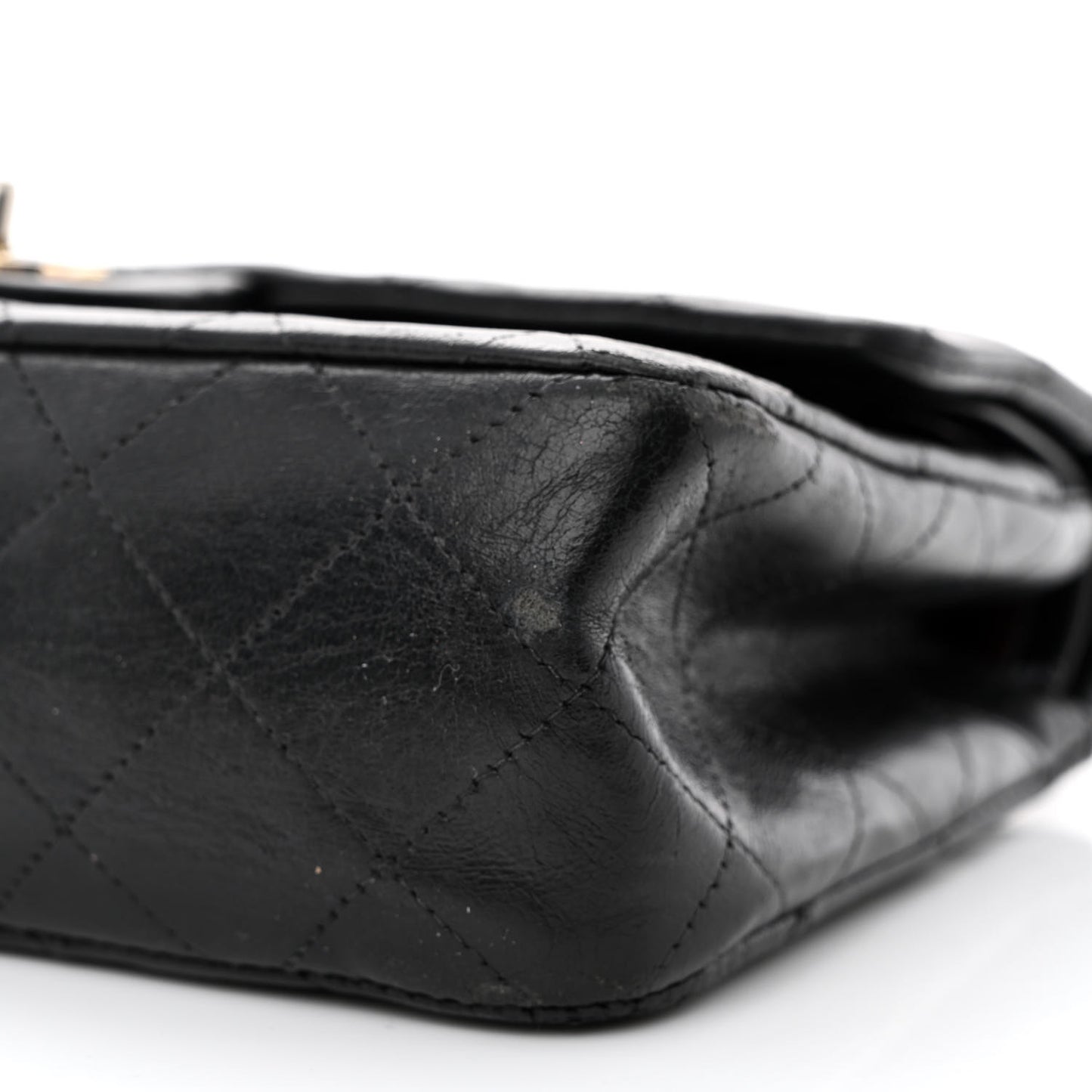 Lambskin Quilted Small Double Flap Black