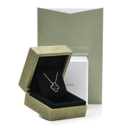Van Cleef & Arpels 18K Yellow Gold Black Onyx Vintage Alhambra Pendant Necklace 6 of 6