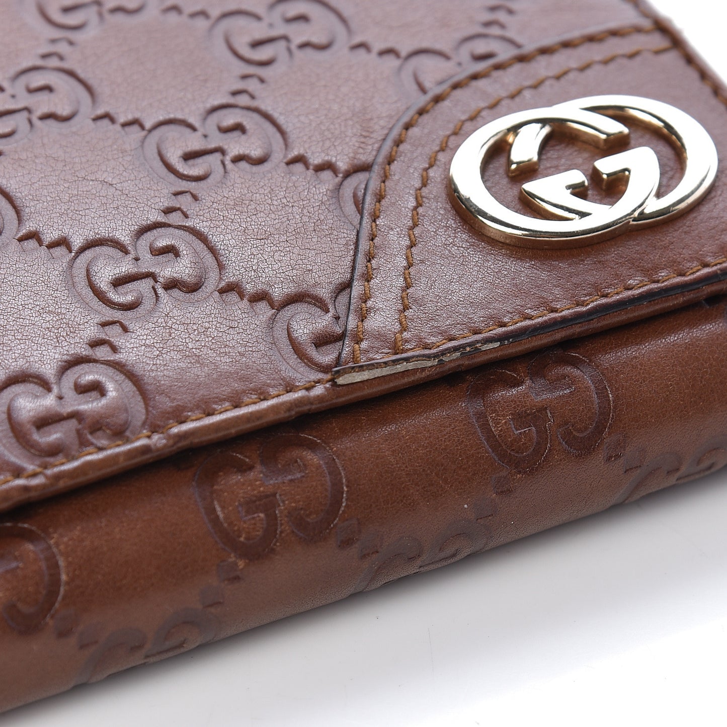 Guccissima New Britt Compact Wallet Brown