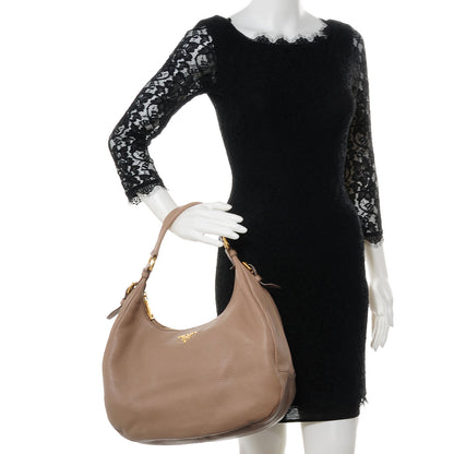Prada Vitello Daino Hobo Visone 2 of 9