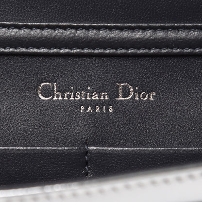 Christian Dior Metallic Patent Micro-Cannage Diorama Wallet on Chain Pouch Silver 5 of 10
