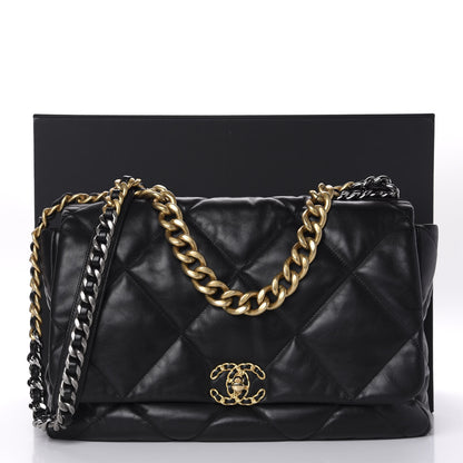 Chanel Goatskin Quilted Maxi 19 Flap Black 11 of 11