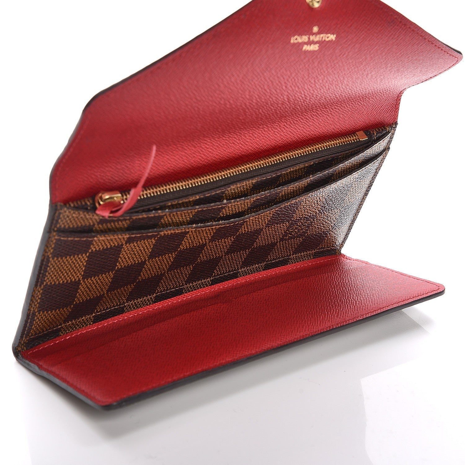 Louis Vuitton Damier Ebene Josephine Wallet Red 5 of 10