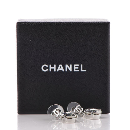 Chanel Crystal CC Drop Earrings Silver 5 of 5