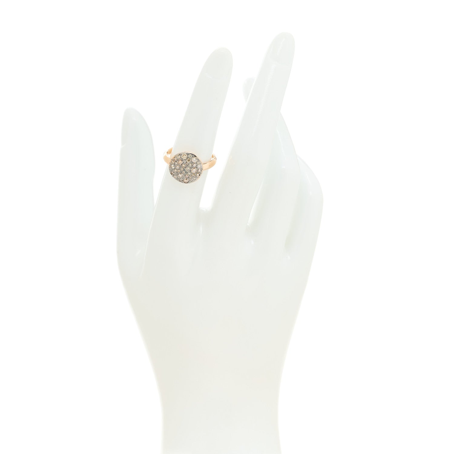 Pomellato 18K Rose Gold Diamond Round Sabbia Ring 52 6 2 of 5