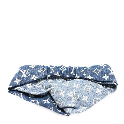 Louis Vuitton Monogram Jacquard Denim Bandeau Headband Blue 3 of 4