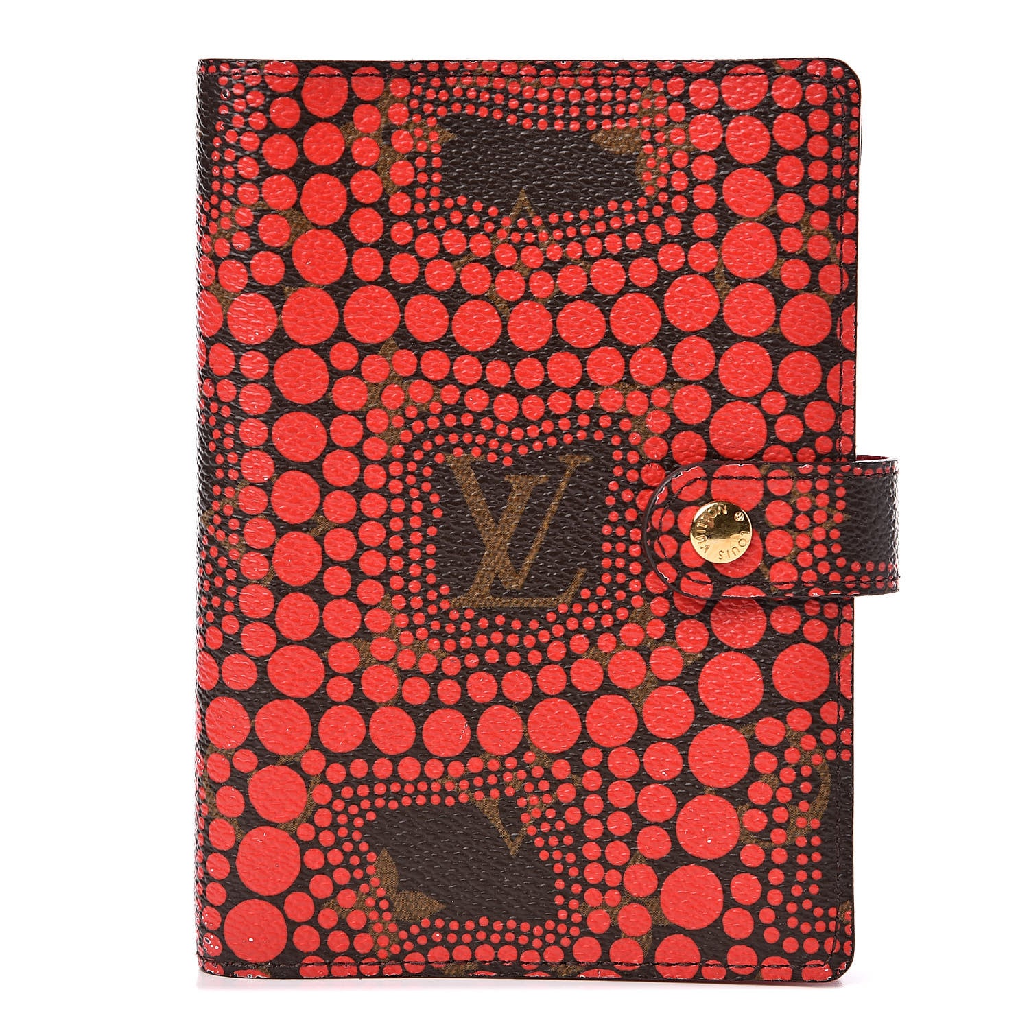 Louis Vuitton Monogram Kusama Town Small Ring Agenda Cover Red 1 of 9