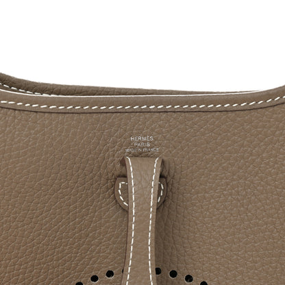 Hermes Taurillon Clemence Amazone Evelyne TPM Etoupe Bleu Indigo 6 of 12