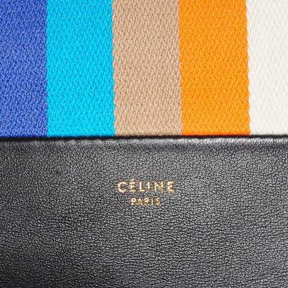 Celine Cotton Canvas Lambskin Striped Solo Clutch Pouch Multicolor 8 of 9