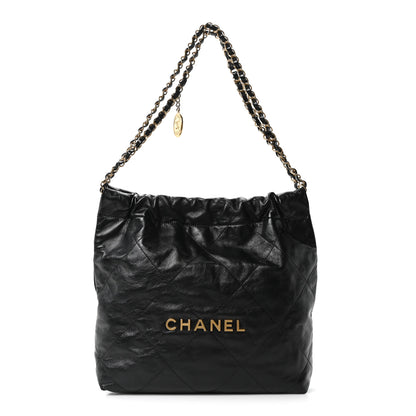 Chanel Shiny Calfskin Quilted Small Chanel 22 Black 1 of 11