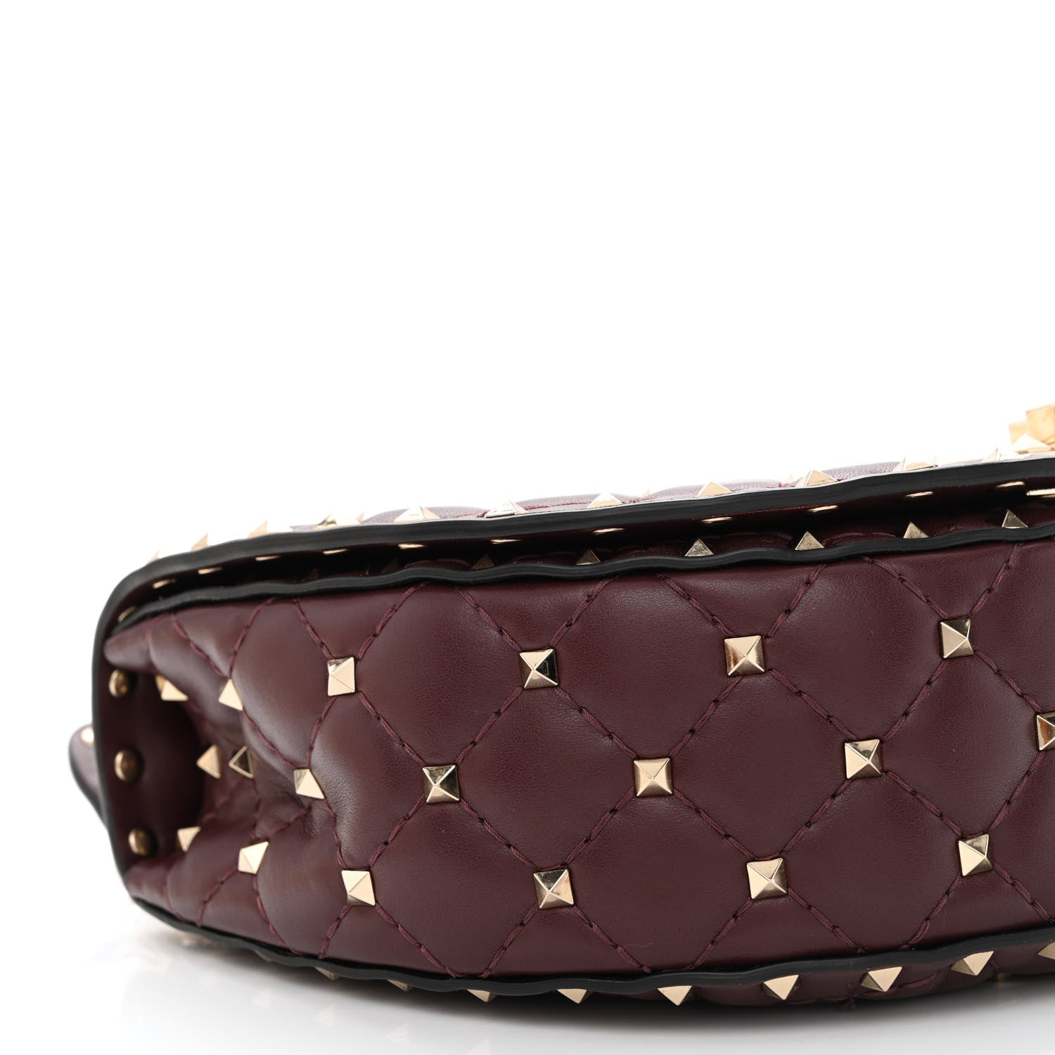 Valentino Garavani Nappa Medium Rockstud Spike Halfmoon Saddle Bag Rubin 8 of 9