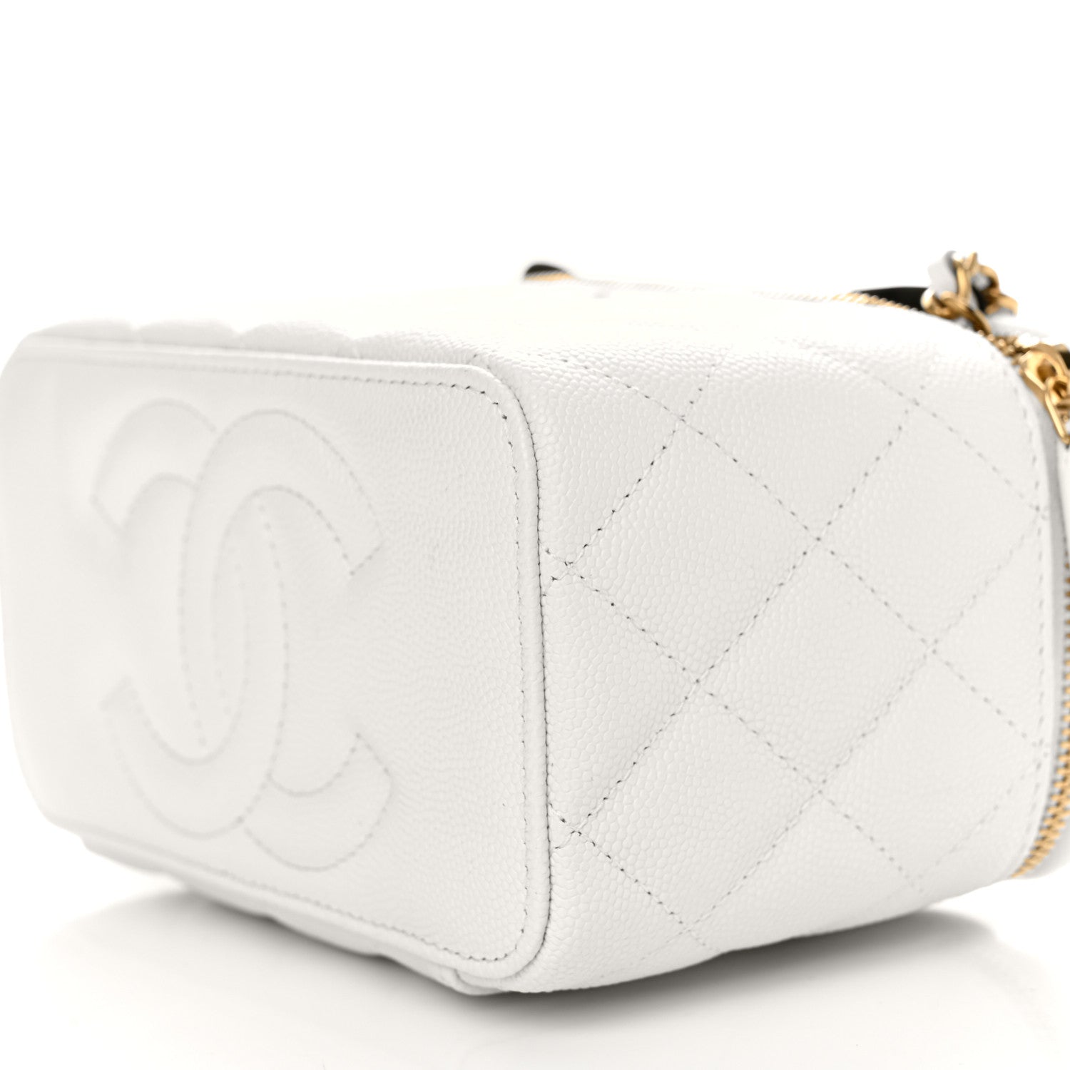 Chanel Caviar Quilted Small Vanity Case With Chain White 10 of 10