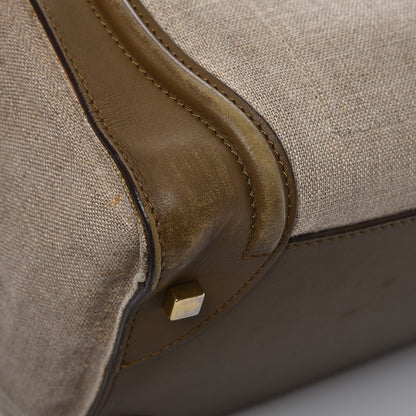 Celine Calfskin Linen Mini Tri-Color Luggage Khaki 10 of 22