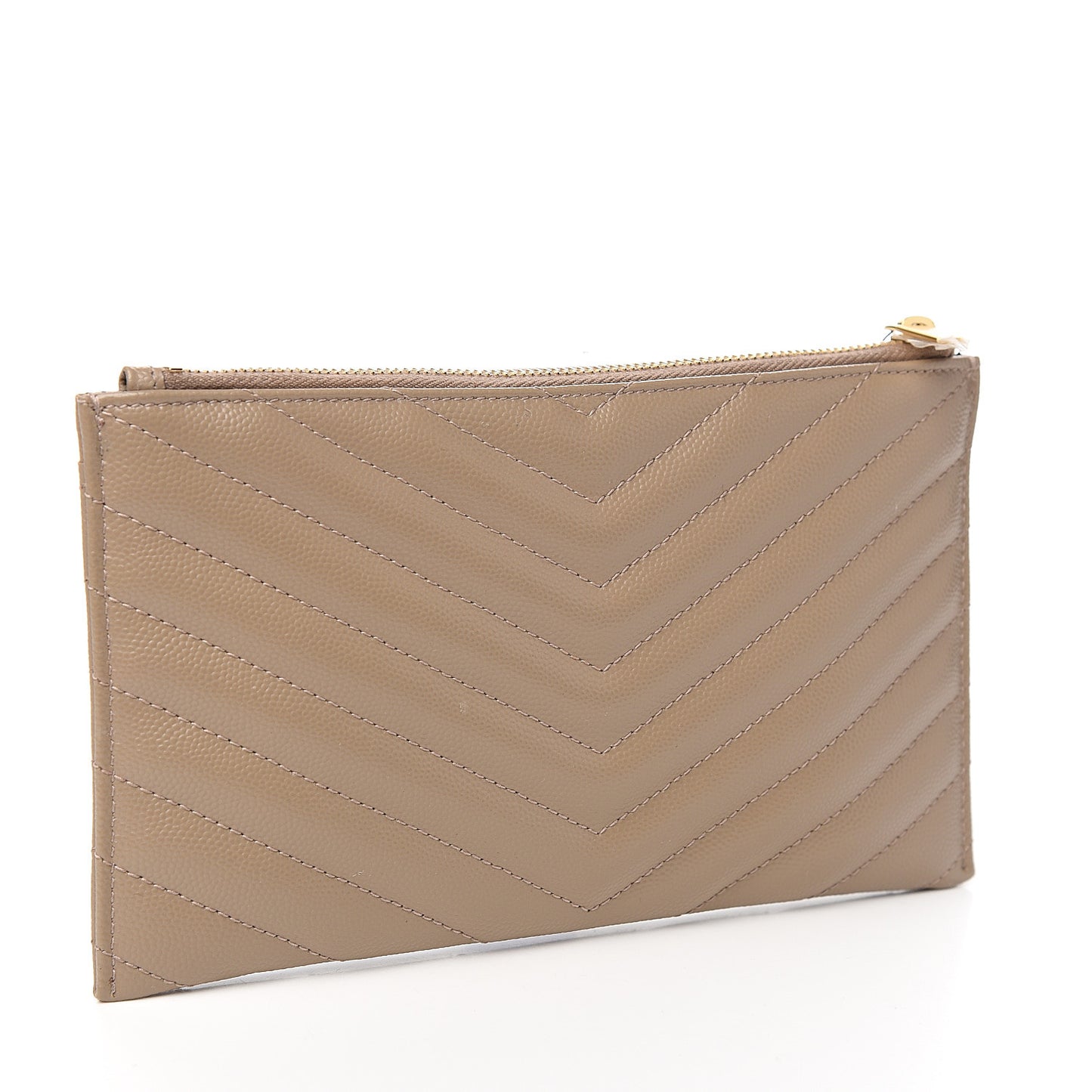 Grain De Poudre Chevron Monogram Bill Pouch Beige