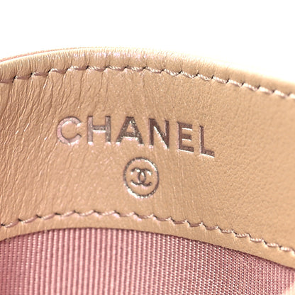 Chanel Iridescent Calfskin Quilted Card Holder Pink 6 of 10