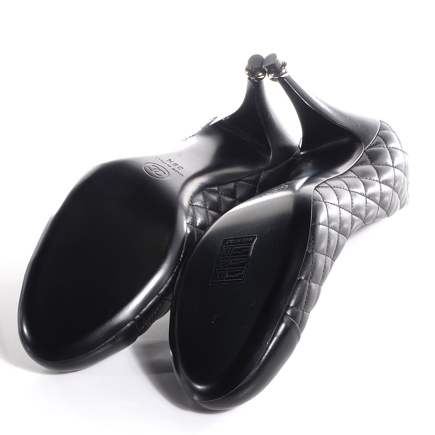 Chanel Lambskin Quilted CC Pumps 39.5 Black 5 of 8