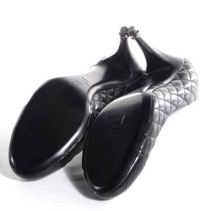 Chanel Lambskin Quilted CC Pumps 39.5 Black 5 of 8
