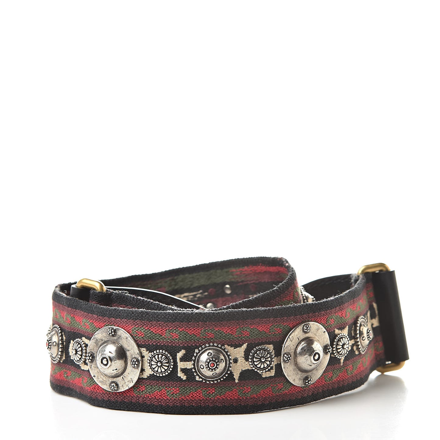 Canvas Embroidered Studded Bohemian Shoulder Strap Red